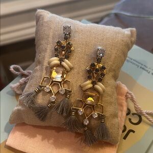 Stella & Dot Gold and Gray Statement Earrings